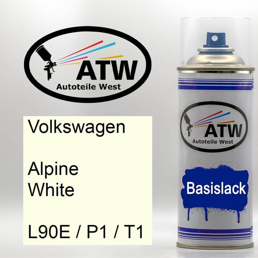 Volkswagen, Alpine White, L90E / P1 / T1: 400ml Sprühdose, von ATW Autoteile West.